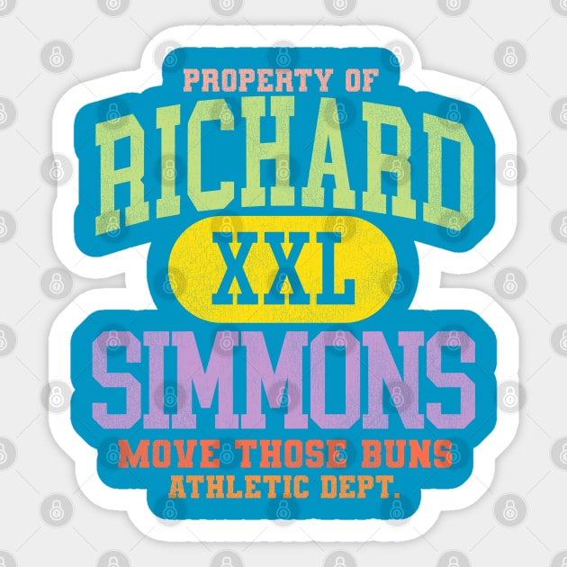 Richard Simmons XXL Athletic Dept Sticker by darklordpug